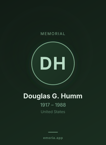 Memorial portrait of Douglas G. Humm