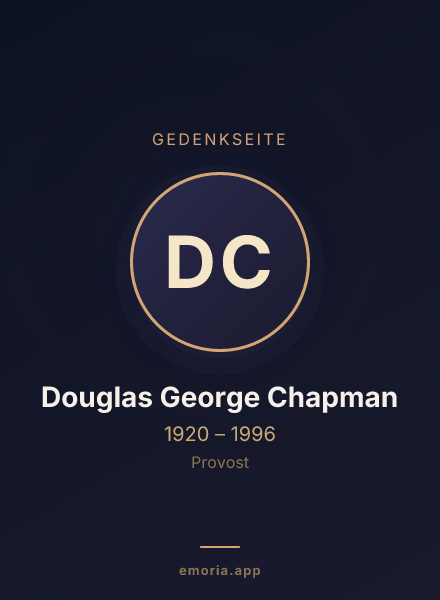 Gedenkportrait von Douglas George Chapman