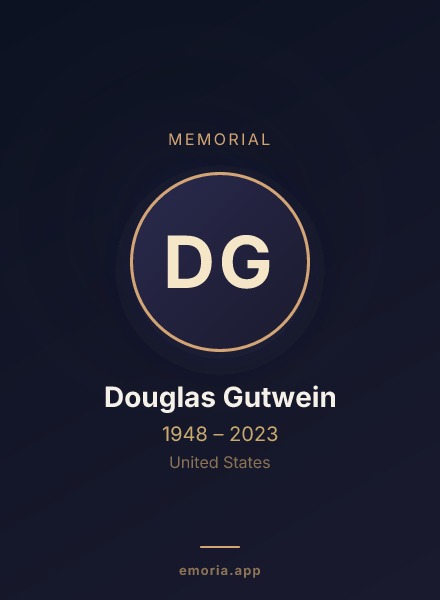 Memorial portrait of Douglas Gutwein