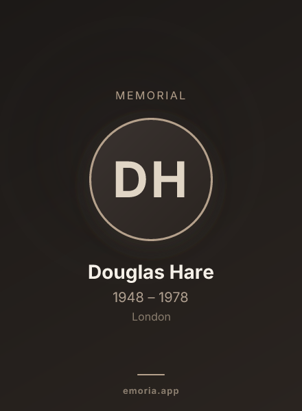 Memorial portrait of Douglas Hare