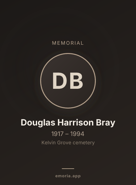 Memorial portrait of Douglas Harrison Bray