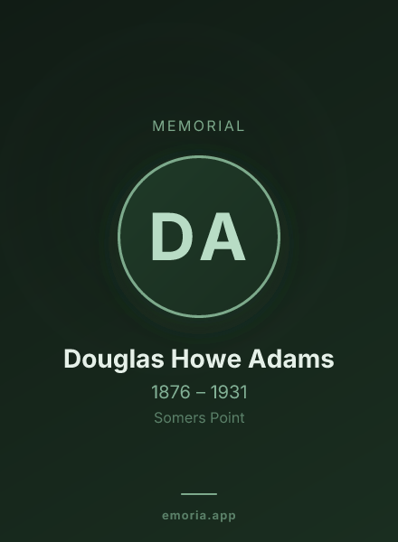 Memorial portrait of Douglas Howe Adams
