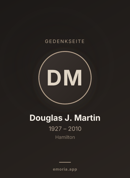 Gedenkportrait von Douglas J. Martin