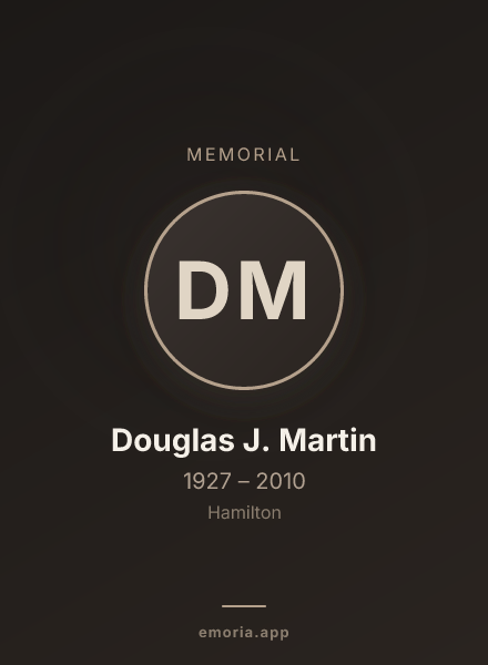 Memorial portrait of Douglas J. Martin