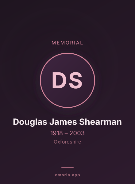 Memorial portrait of Douglas James Shearman
