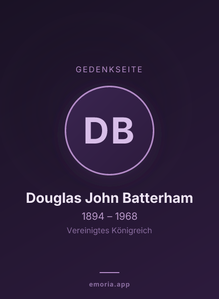 Gedenkportrait von Douglas John Batterham