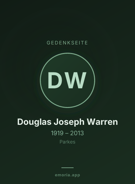 Gedenkportrait von Douglas Joseph Warren
