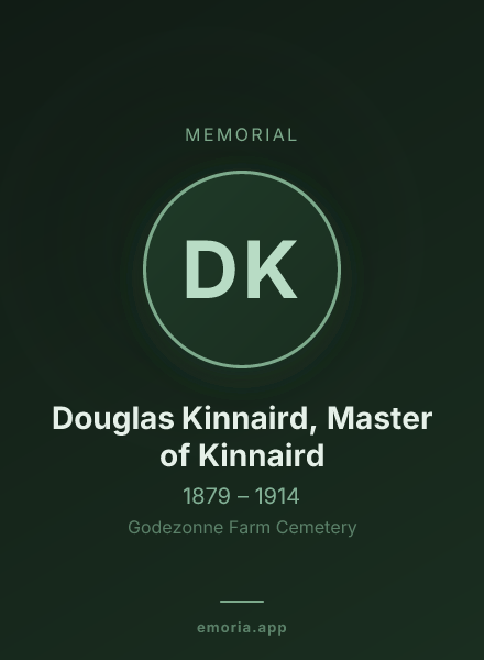 Memorial portrait of Douglas Kinnaird, Master of Kinnaird