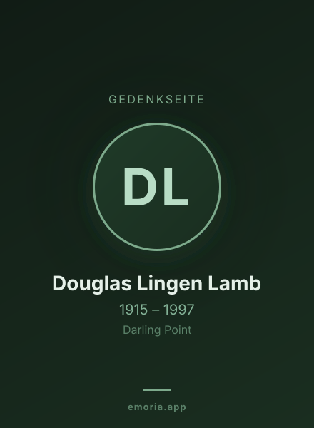 Gedenkportrait von Douglas Lingen Lamb