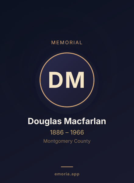Memorial portrait of Douglas Macfarlan