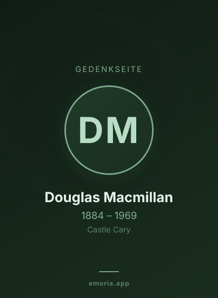 Gedenkportrait von Douglas Macmillan