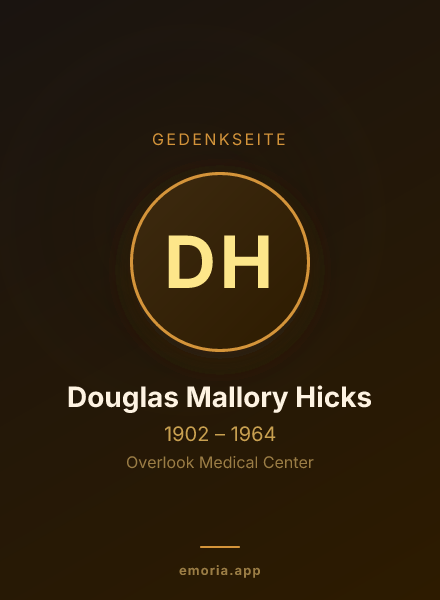 Gedenkportrait von Douglas Mallory Hicks