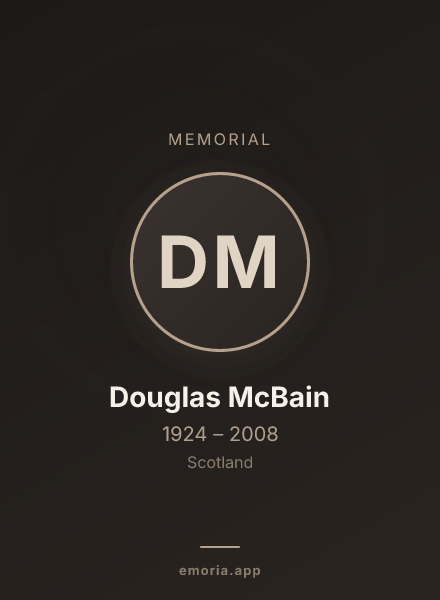 Memorial portrait of Douglas McBain