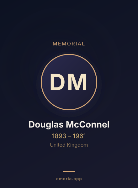 Memorial portrait of Douglas McConnel
