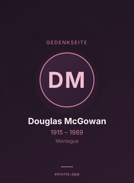 Gedenkportrait von Douglas McGowan