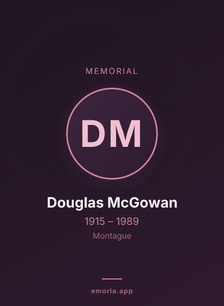 Memorial portrait of Douglas McGowan