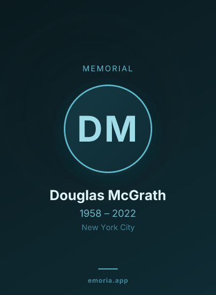 Memorial portrait of Douglas McGrath