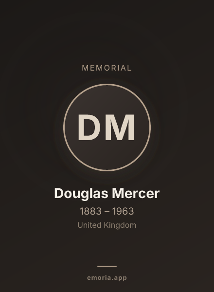 Memorial portrait of Douglas Mercer