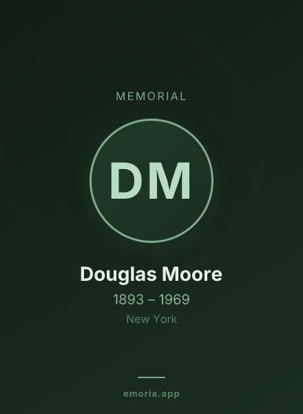 Memorial portrait of Douglas Moore