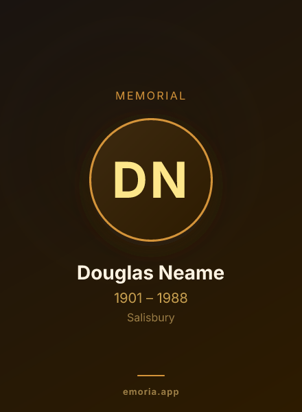 Memorial portrait of Douglas Neame