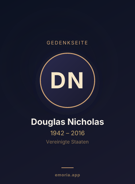 Gedenkportrait von Douglas Nicholas
