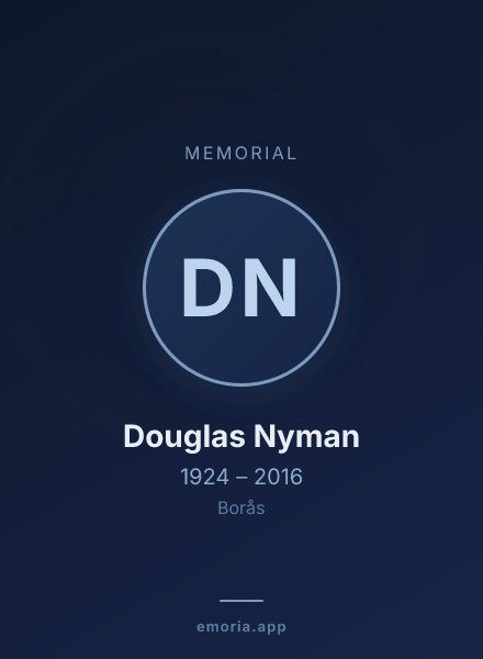 Memorial portrait of Douglas Nyman