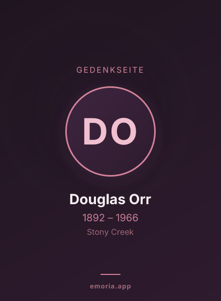 Gedenkportrait von Douglas Orr