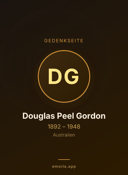 Gedenkportrait von Douglas Peel Gordon