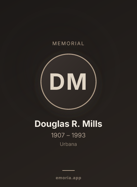 Memorial portrait of Douglas R. Mills