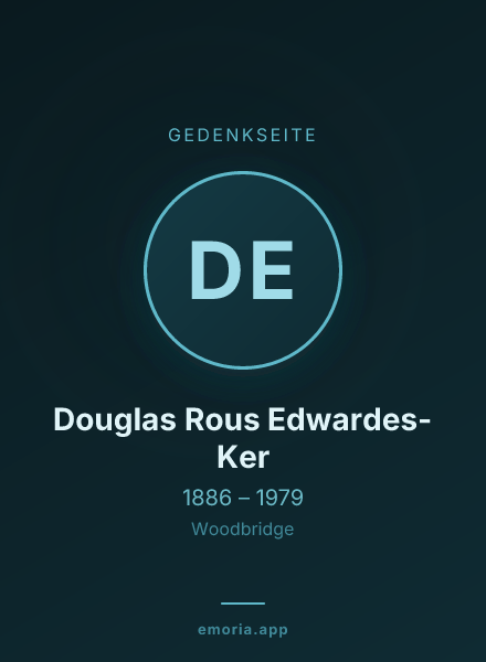 Gedenkportrait von Douglas Rous Edwardes-Ker