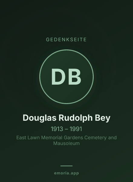 Gedenkportrait von Douglas Rudolph Bey