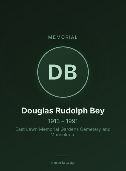 Memorial portrait of Douglas Rudolph Bey