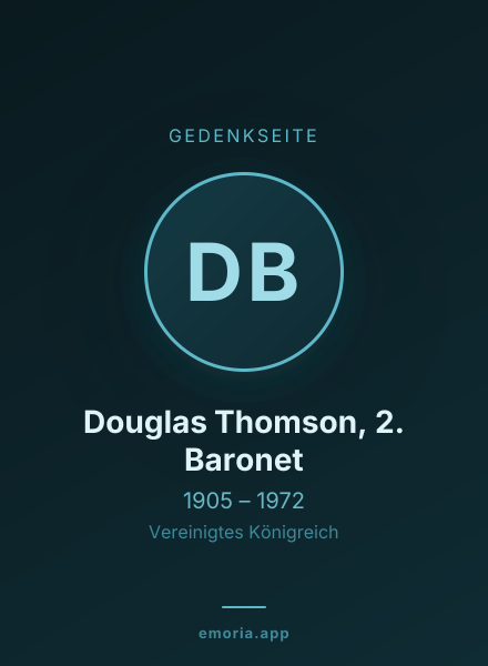 Gedenkportrait von Douglas Thomson, 2. Baronet