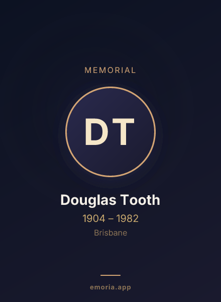 Memorial portrait of Douglas Tooth