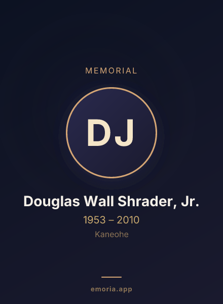 Memorial portrait of Douglas Wall Shrader, Jr.