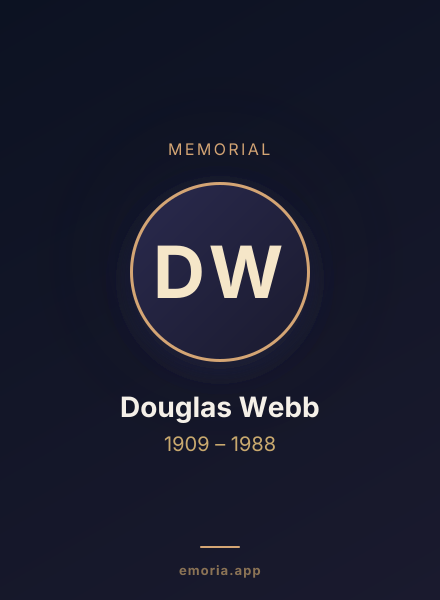 Memorial portrait of Douglas Webb