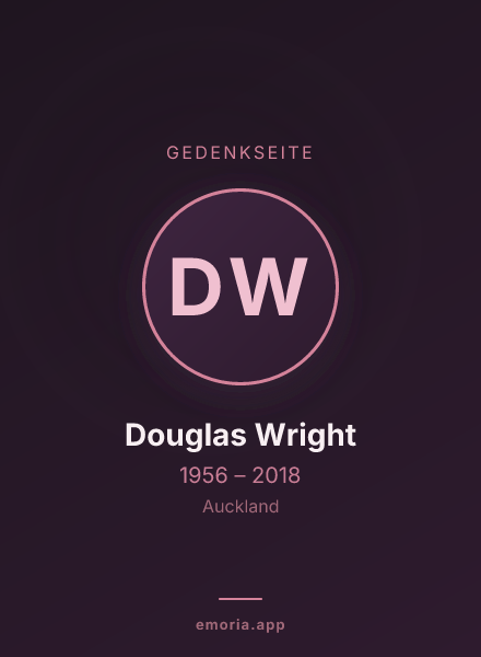 Gedenkportrait von Douglas Wright