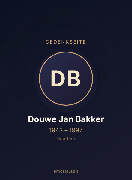 Gedenkportrait von Douwe Jan Bakker
