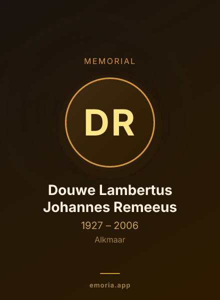 Memorial portrait of Douwe Lambertus Johannes Remeeus