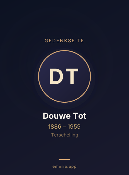 Gedenkportrait von Douwe Tot