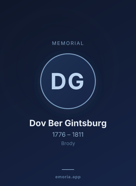 Memorial portrait of Dov Ber Gintsburg