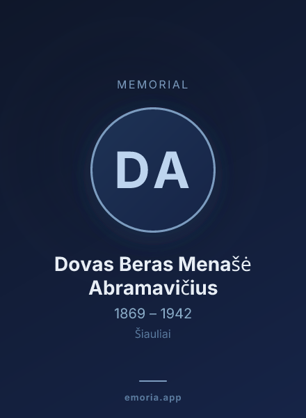 Memorial portrait of Dovas Beras Menašė Abramavičius