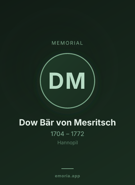 Memorial portrait of Dow Bär von Mesritsch