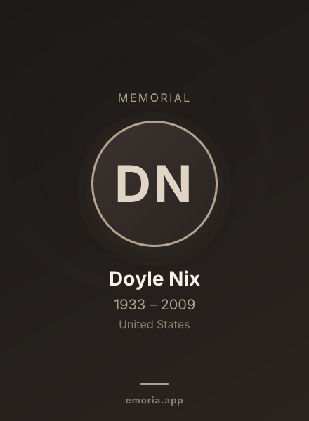 Memorial portrait of Doyle Nix