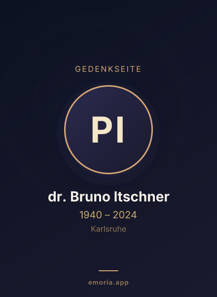 Gedenkportrait von Prof. dr. Bruno Itschner