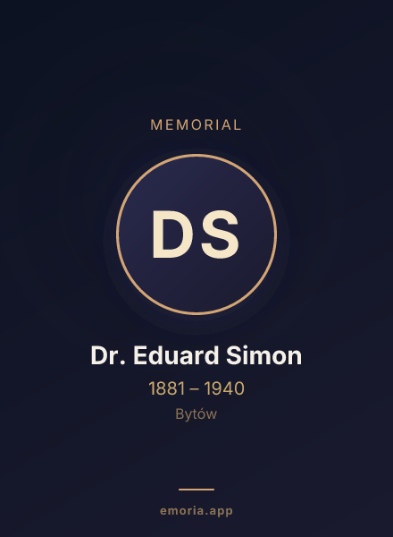Memorial portrait of Dr. Eduard Simon