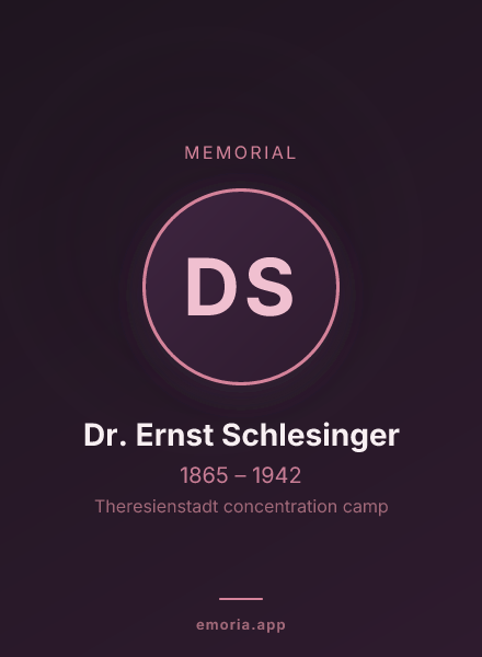 Memorial portrait of Dr. Ernst Schlesinger