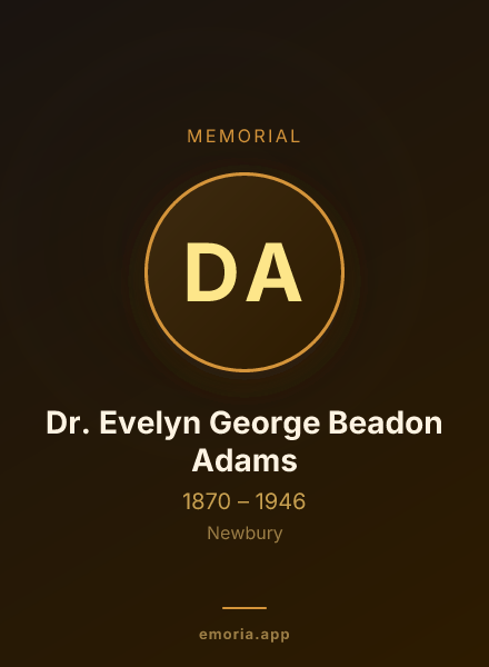 Memorial portrait of Dr. Evelyn George Beadon Adams