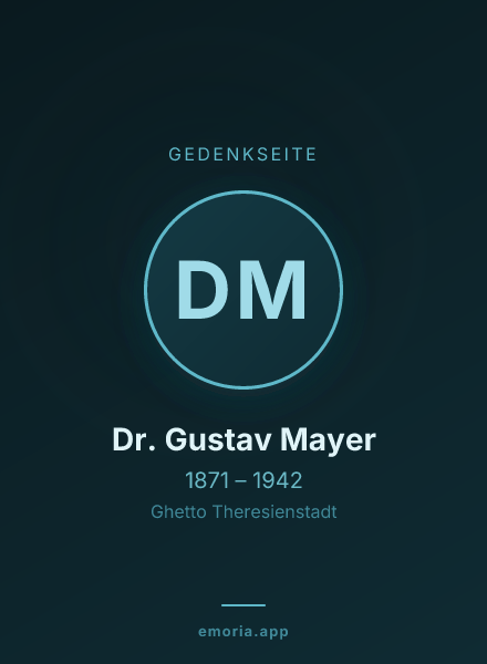 Gedenkportrait von Dr. Gustav Mayer