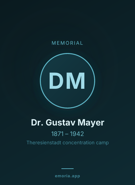Memorial portrait of Dr. Gustav Mayer
